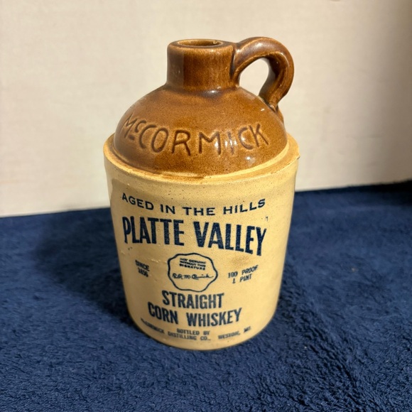 Mccormick Other - 60s Platt Valley McCormick Corn Whiskey Pint Stoneware Jug Bar Rustic Decor Vase
